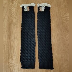 Black Knitted Leg Warmers